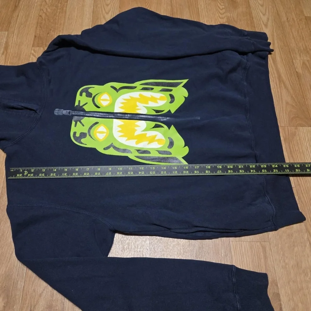 Bape A Bathing Ape Sweatshirt Hoodie Shark Size Large Navy - Picture 4 of 8